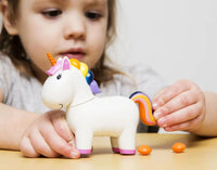 Unicornio caca - Dispensa sabrosas gomitas de caramelo con caca - Juguete novedoso para niños