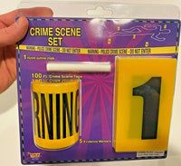 Police Crime Scene Set: 100 Feet Tape + 1 Chalk + 5 Evidence Markers - Prop Kit