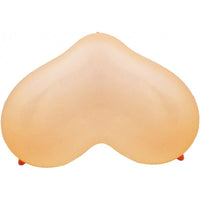 A large, beige, heart-shaped "Big Boobie Balloon," perfect as a fun gag gift or adult party favor, is shown against a plain white background.