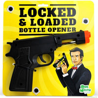 Locked & Loaded Gun Beer Bottle Cap Opener - 007 James Bond Bar Tool - BigMouth