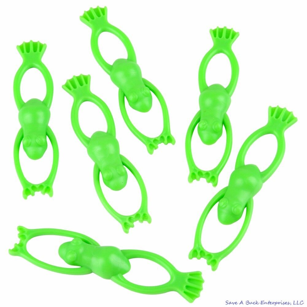 12 SLINGSHOT STRETCHY FLYING FROG 3,5" - Jouet de vente de cadeaux de remplissage de fête (1 dz)