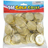 144 Plastic Gold Coin Pirate Treasure Chest + 144 Gems Jewelery Diamonds Jewels