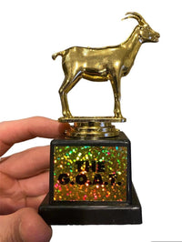 G.O.A.T. Trophy - Greatest of all Time - Funny Novelty Golden Award Kids-Adults