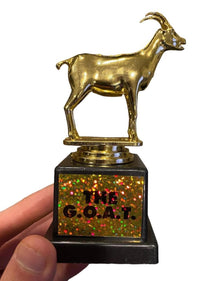 Trofeo GOAT - El mejor de todos los tiempos - Premio de Oro divertido y novedoso para niños y adultos