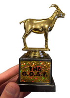 G.O.A.T. Trophy - Greatest of all Time - Funny Novelty Golden Award Kids-Adults
