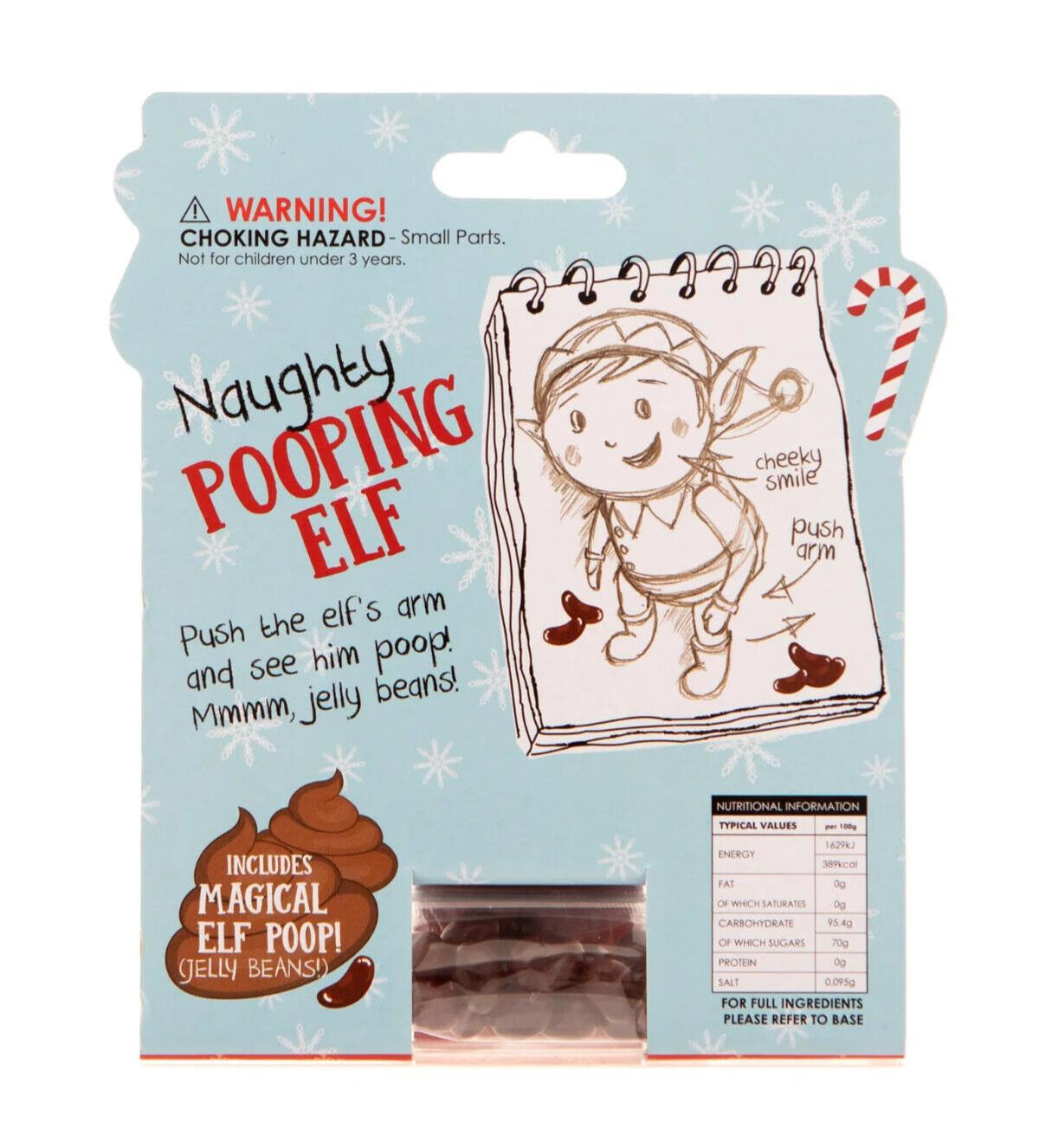 Naughty Pooping Elf - Dispenses Tasty Candy Jelly Beans - Christmas Toy Gift