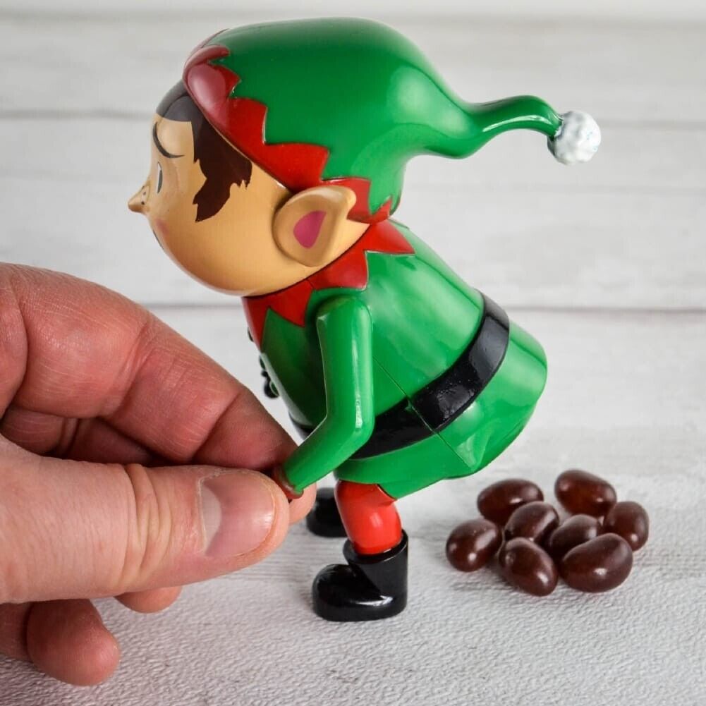 Naughty Pooping Elf - Dispenses Tasty Candy Jelly Beans - Christmas Toy Gift