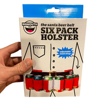 THE CHRISTMAS SANTA BEER BELT 6 Pack Beer Holster Bottles or Cans - BigMouth Inc