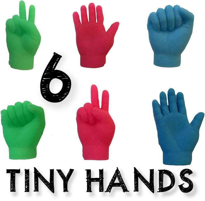 6 COLOR Tiny Hand Finger Trick Realistic Soft Puppet Mini GaG Rock Paper Scissor