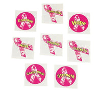 36  Pink Breast Cancer Awareness Ribbon Temporary Tattoo Camo Camouflage (3 dz)