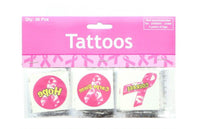 36  Pink Breast Cancer Awareness Ribbon Temporary Tattoo Camo Camouflage (3 dz)
