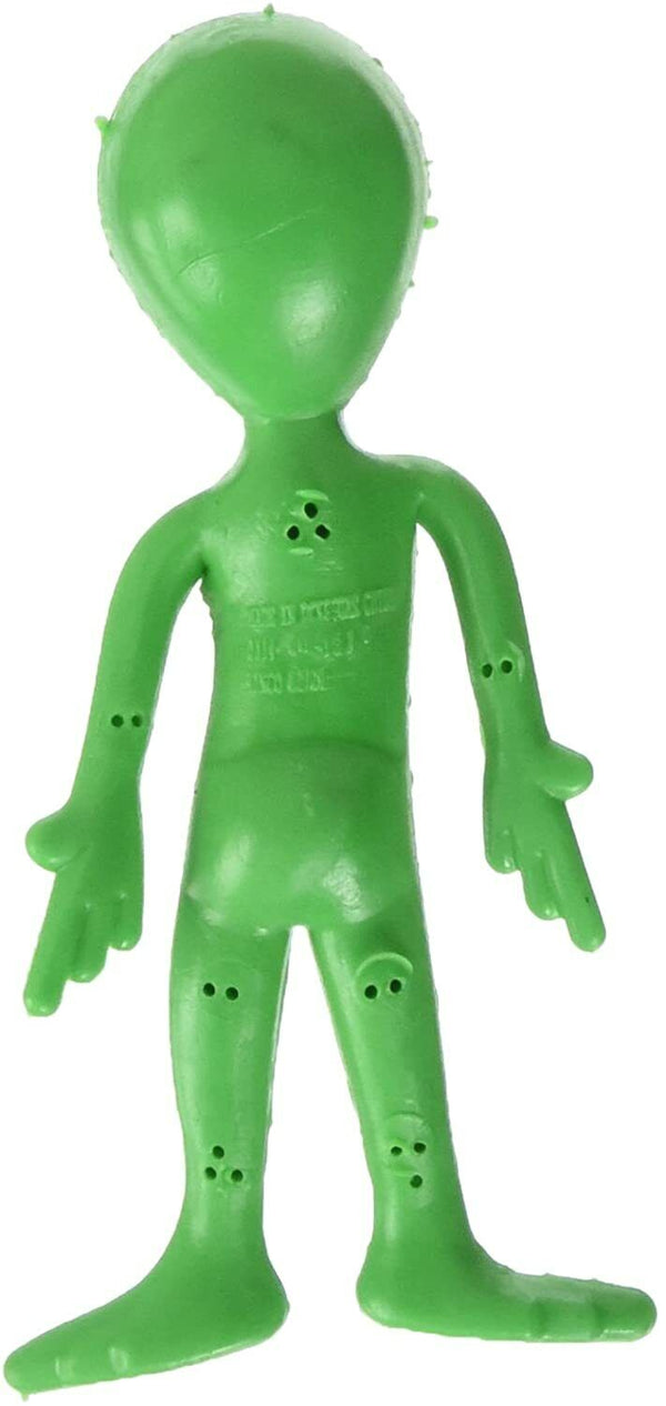 12 Bendable Green Alien Action Figure Outer Space Rubber Toys - Area 51