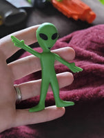 12 figuras de acción de extraterrestre verdes flexibles, juguetes de goma del espacio exterior - Área 51