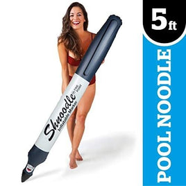 Fideos inflables para piscina con marcador de 5 pies (negro), juguete de balsa flotante hinchable -BigMouth Inc
