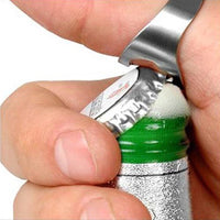 2 uds Punk para hombre anillo de dedo de acero inoxidable abridor de botellas Bar herramienta de cerveza joyería