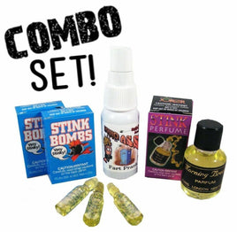 1 Liquid Ass Spray Bottle + 1 Stink Perfume + 6 Glass Stink Bombs ~ COMBO SET