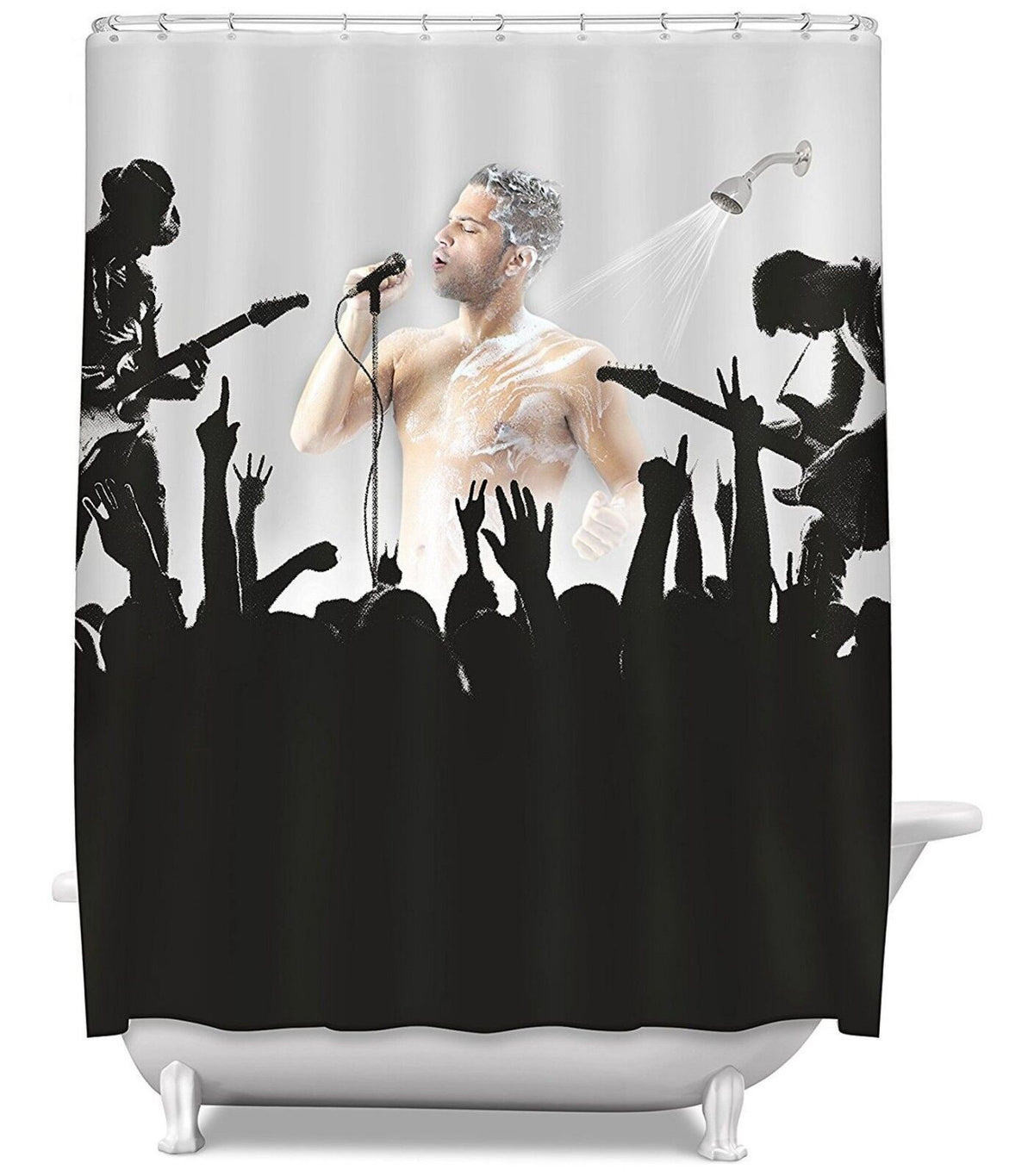 Rideau de douche Rockstar – Salle de bain chantant sous la pluie ~ BigMouth Inc