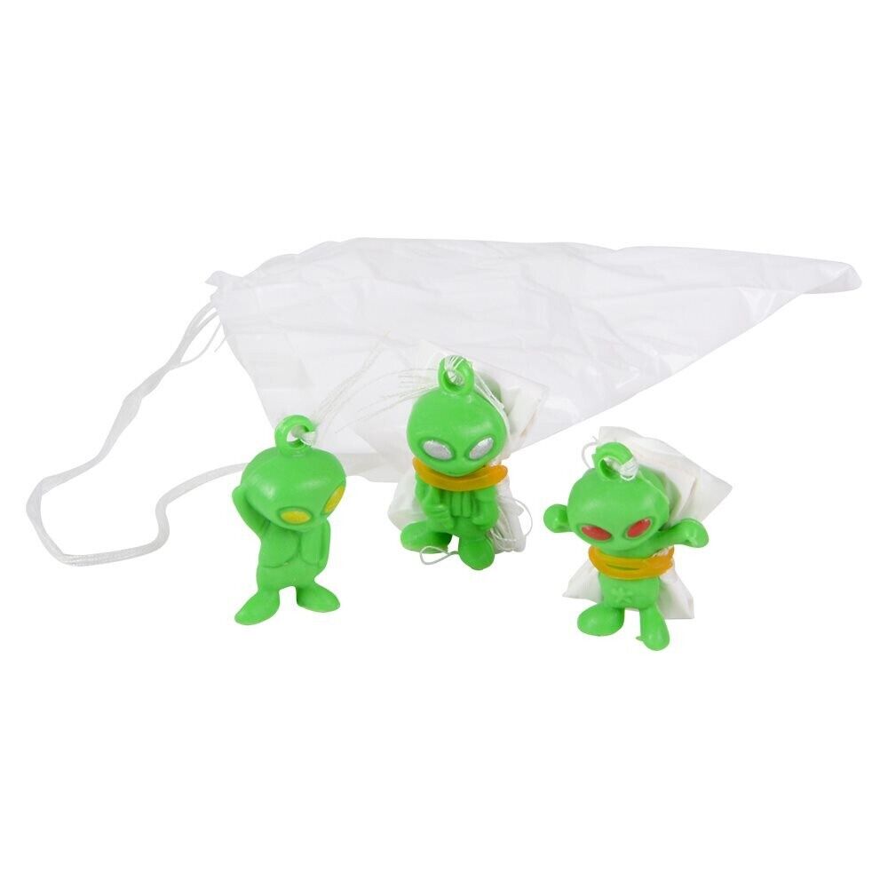 144 MINI GALACTIC GREEN ALIEN PARATROOPER UFO Enfant Enfant Parachute Jouet - 1 brut