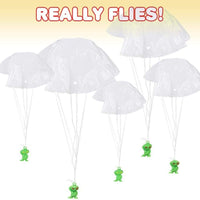144 Mini Galactic Green Alien Paratrooper UFO Child Kid Parachute Party Toys - 1 gross