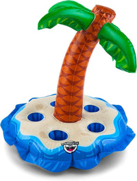 JUMBO Drink Beer - Portavasos para 5 fiestas, flotador inflable para piscina con palmera