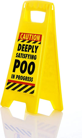Panneau d'avertissement d'avertissement de bureau, caca profondément satisfaisant en cours, nouveauté de toilettes, humour
