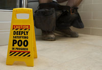 Warning Caution Desk Sign Deeply Satisfying Poo In Progress Novelty Toilet Humor