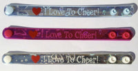 50 pcs Sports Cheerleader Bracelets "I Love To Cheer" 4 Colors - Snap Wristbands