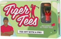 Tiger Golf Tees 4-Pack - Tee off Like a Pro Tiger Woods - Funny Novelty Gift Set