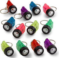 12 Mini Flashlight Keychains Assorted Neon Colors Party Favor Toys (1 dozen)
