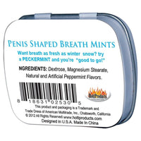 Peckermints - Penis Shaped Breath Mints - Cool Mint Flavored - Willy's in a Tin