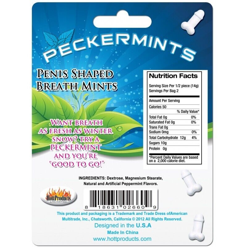 Peckermints - Mentas para el aliento en forma de pene - Sabor a menta fresca - Willy's en lata