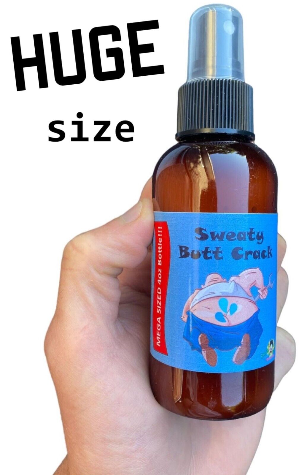 SWEATY BUTT CRACK MEGA 4OZ SIZE LIQUID BOTTLE - Disgusting Ass Fart GaG Prank