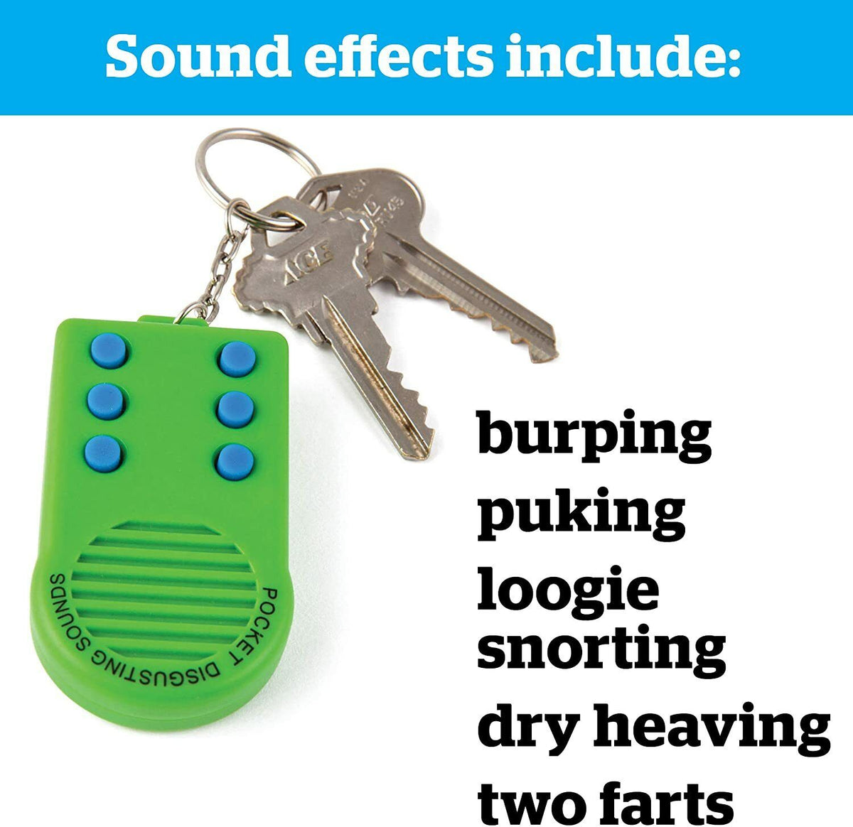 Disgusting Poop Pooter Fart Burping Puke Key Chain - LOUD NOISE MAKER