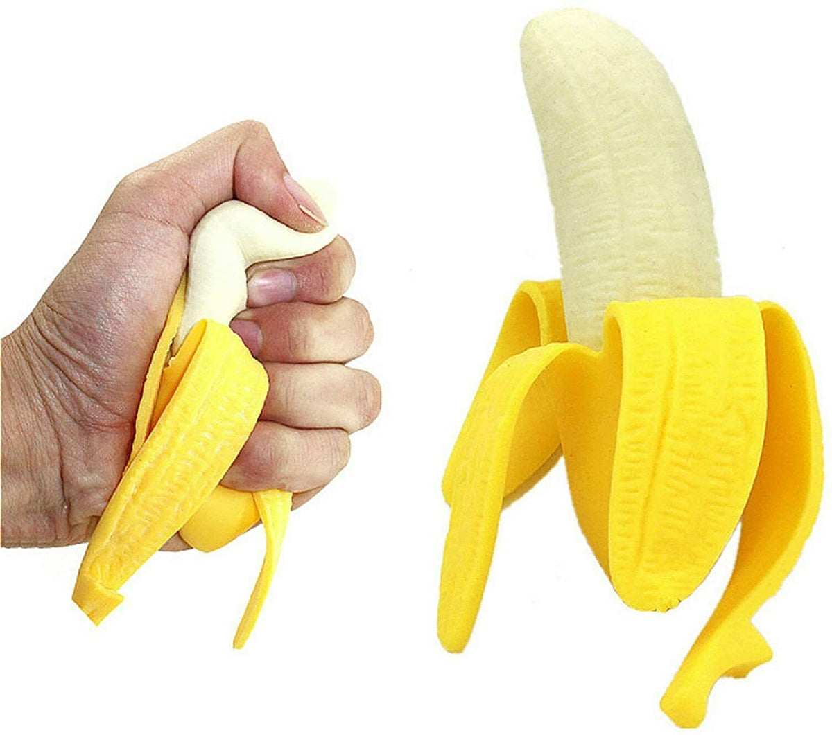 2 Banana Squishy Soft Stress Relief Squeeze Fruit - Gag Joke Novelty Child Toy