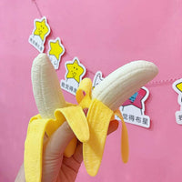 2 Banana Squishy Soft Stress Relief Squeeze Fruit - Gag Joke Novelty Child Toy