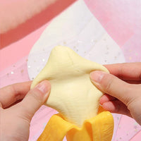 2 Banana Squishy Soft Stress Relief Squeeze Fruit - Gag Joke Novelty Child Toy