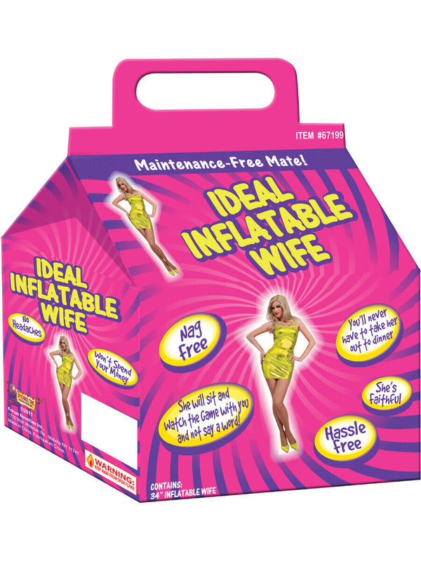 Inflatable Wife Bachelor Party Gag Gift - Nag Free & Faithful Toy Blow Up Doll