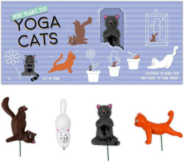 Mini Plant Pot Yoga Cat Statues - Cute Garden Planter Decoration Novelty Gift