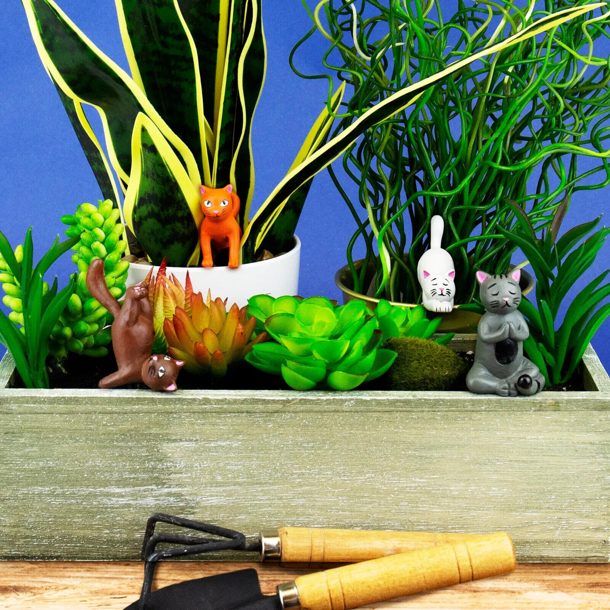 mini plant pot statues Mini Plant Pot Yoga Cat Statues