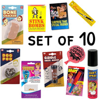 10 GaG's &amp; Pranks - Ultimate Set - Pet Spray-Itch-Poo-Stink Bombs-Sifflet-Etc.