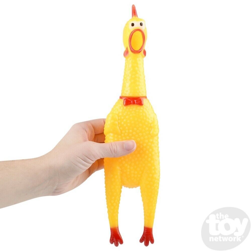 12" SCREECHING RUBBER CHICKEN - SQUEAK Sound Squeeze Screaming Dog Child Toy