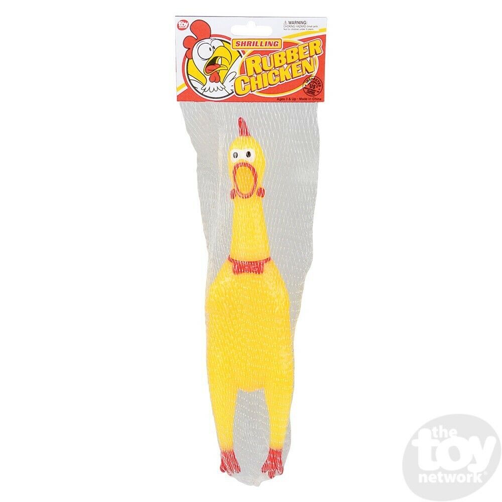 12" SCREECHING RUBBER CHICKEN - SQUEAK Sound Squeeze Screaming Dog Child Toy