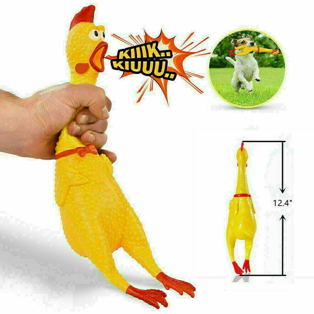 POULET EN CAOUTCHOUC 12" - SQUEAK Sound Squeeze Screaming Dog Child Toy