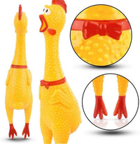 Pollo de goma chirriante de 12 "-juguete para niños con sonido chirriante para perros chillones