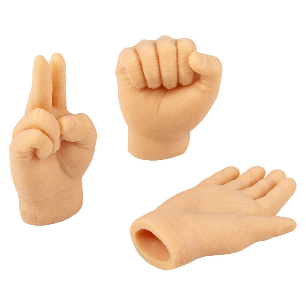 CASE 72 HAND FINGER PUPPET - Tiny Hands Soft Realistic Magic Trick GaG Joke Toy