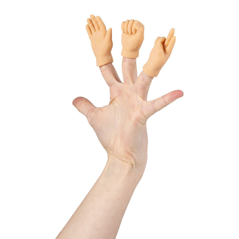 CASE 72 HAND FINGER PUPPET - Tiny Hands Soft Realistic Magic Trick GaG Joke Toy