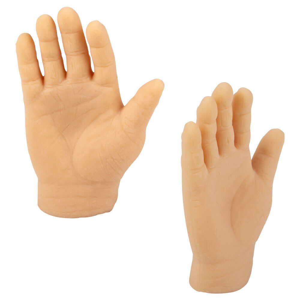 CASE 72 HAND FINGER PUPPET - Tiny Hands Soft Realistic Magic Trick GaG Joke Toy