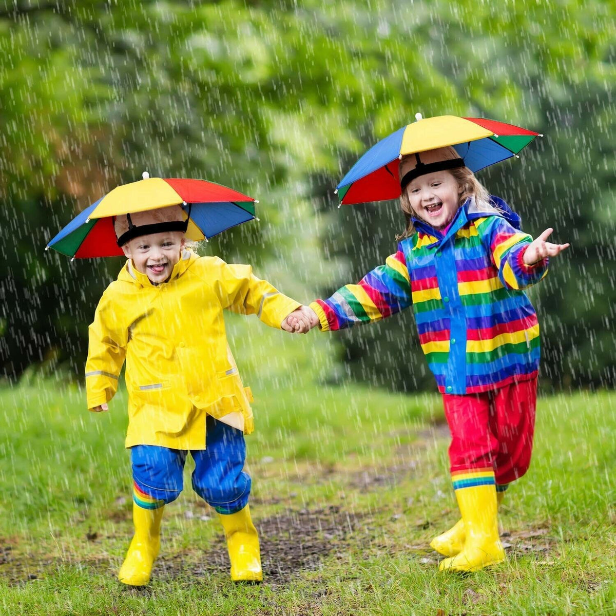 UMBRELLA HAT CAP - Rain Sun Shade Sports Beach Fishing - Kids Adults Hands Free