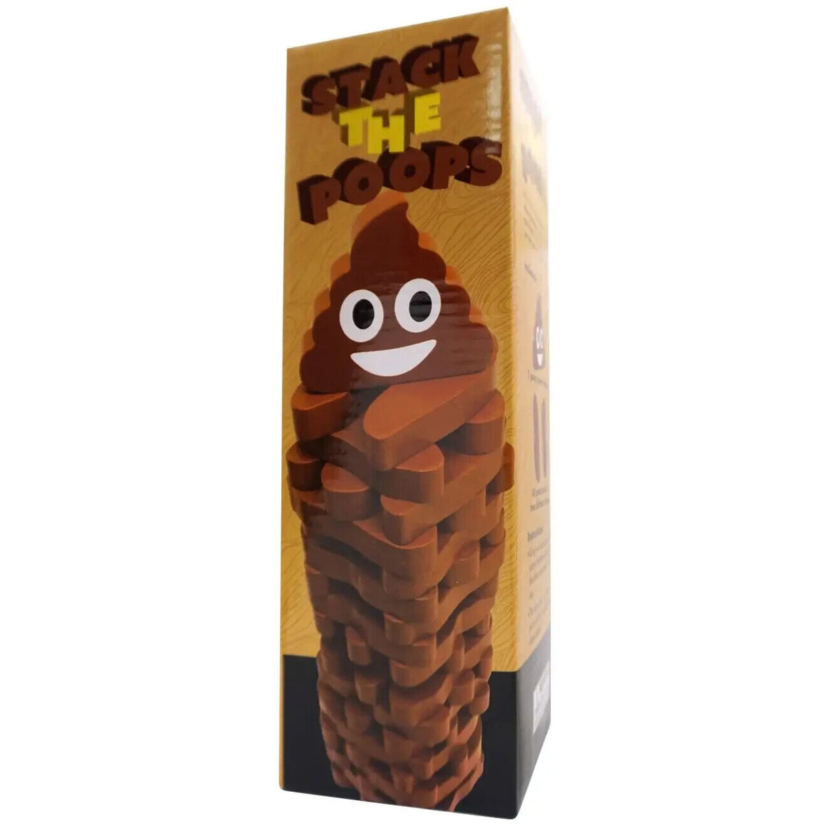 STACK THE POOPS - Juguete clásico y divertido para niños con torre apilable de bloques de madera