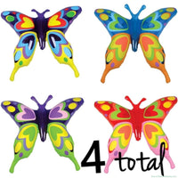 4 mariposas inflables para inflar fiestas, decoración ~ mariposas coloridas brillantes